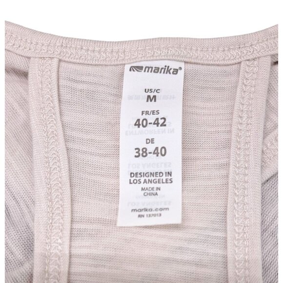 Marika Women Size Medium Wind Chime Racerback Tank Top High Low Hem Pink Tan New - Picture 3 of 7